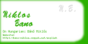 miklos bano business card