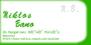 miklos bano business card